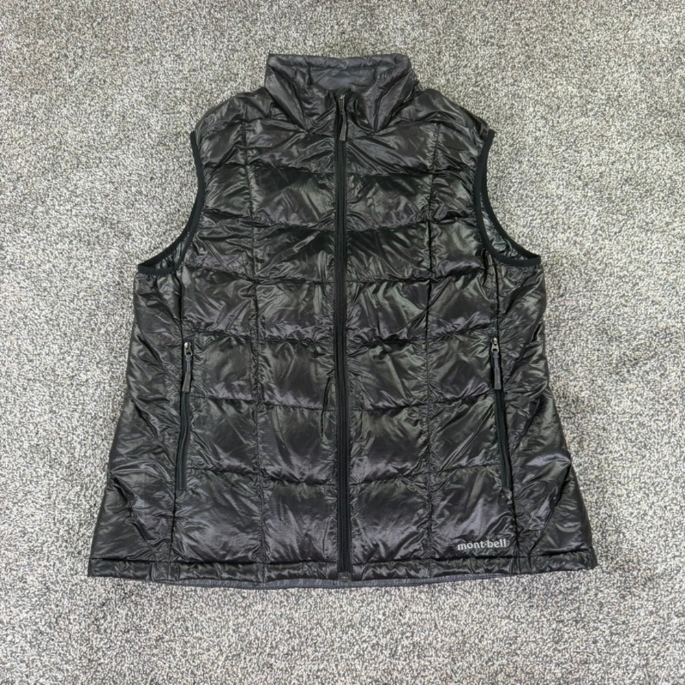 Mont-bell Superior Down Vest Womens Medium Black Puffer Full Zip Lightweight